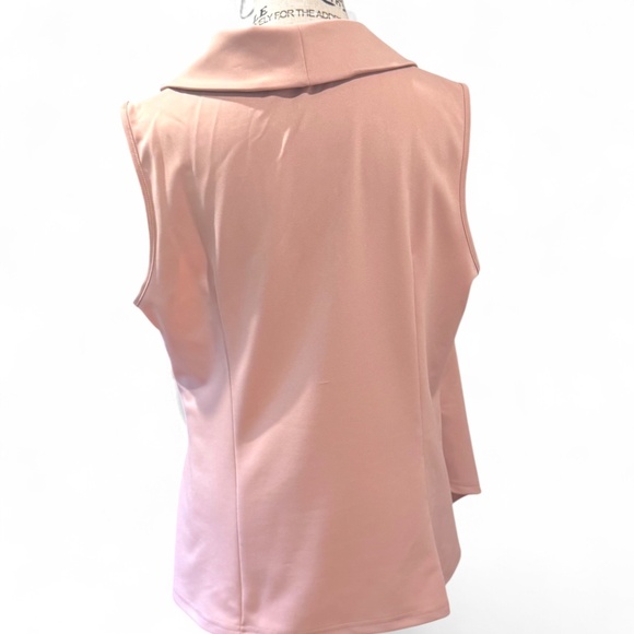 Grace Karin Pink Sleeveless Wrap V-Neck Asymmetrical Blouse – Size XL - Picture 2 of 6